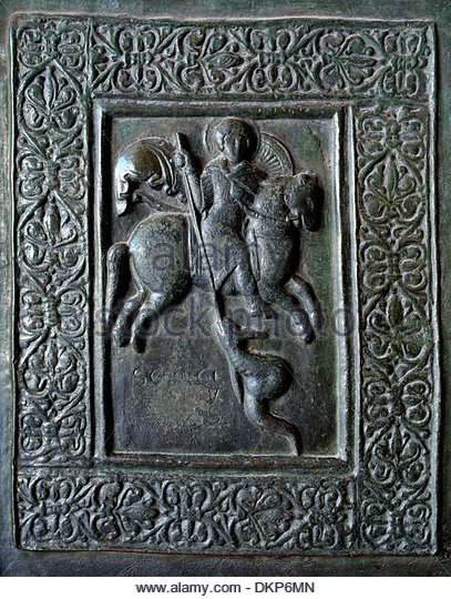 st-george-bronze-bas-relief-on-door-of-monreale-cathedral-monreale-dkp6mn